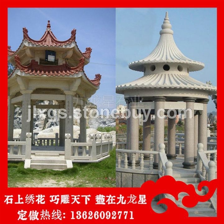 四角仿古凉亭 石质凉亭