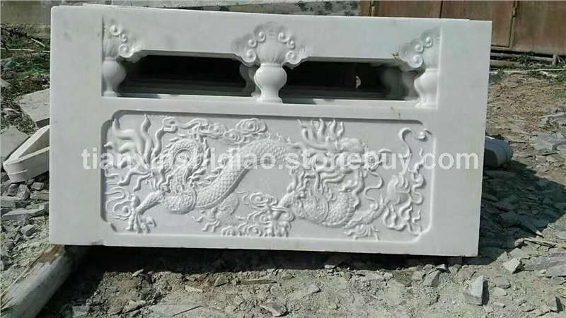 芝麻白雕刻石材栏杆