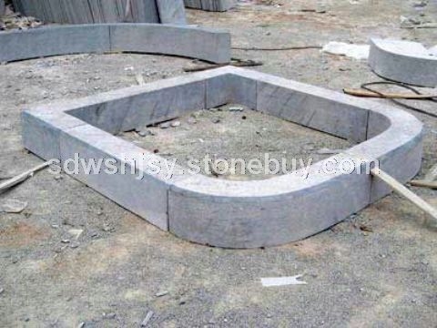 青石路沿石树围异形