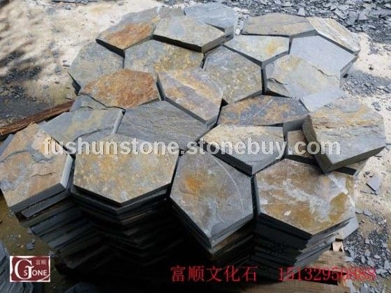 亮锈色板岩网贴冰裂纹黄色