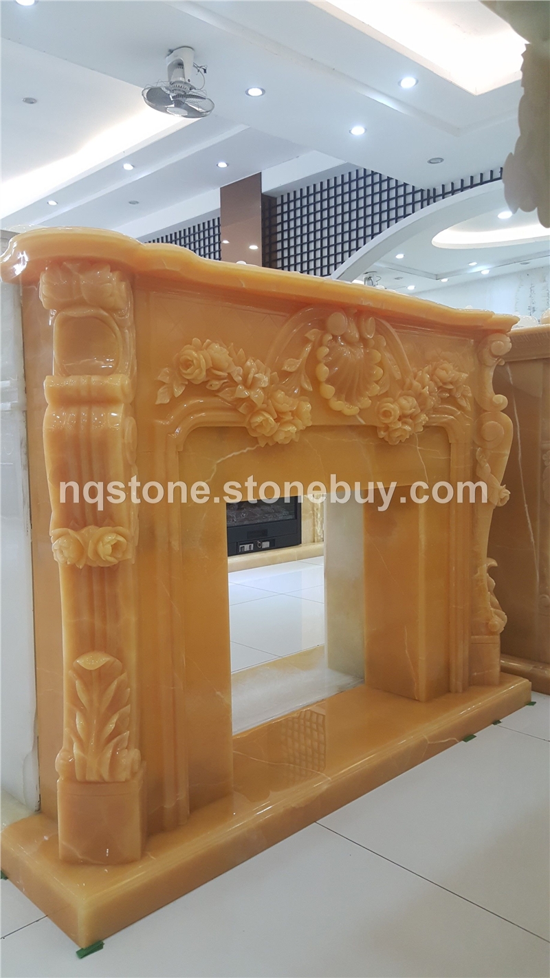 F-2004玛瑙玉石壁炉架ONYX FIREPLACE