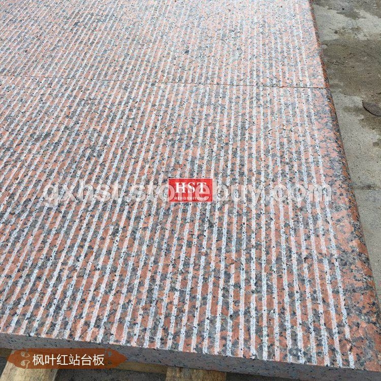 红色机刨花岗岩 枫叶红高铁站台板