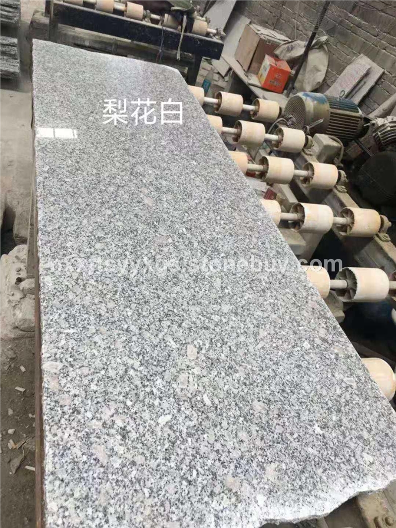 供应梨花白白麻花岗岩磨光面工程外挂广场地铺建筑石材