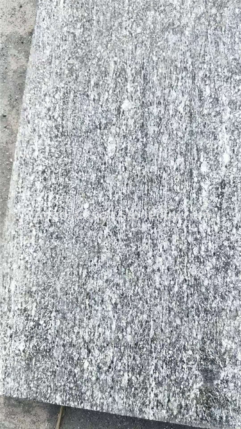 夜里雪台阶石栏杆