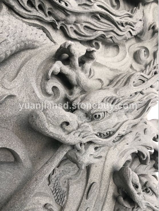 石雕浮雕屏风照墙，龙啸九天，九龙浮雕