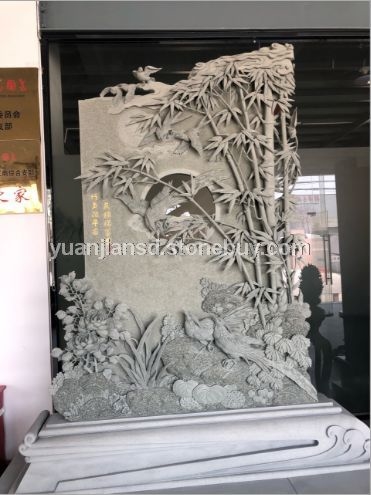 石雕精品，竹报平安，大师力作