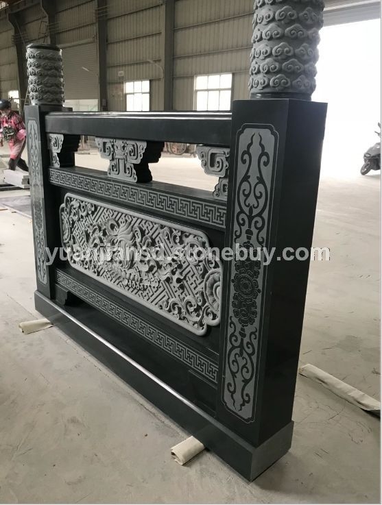 石栏杆定制，青石栏杆，浮雕栏杆