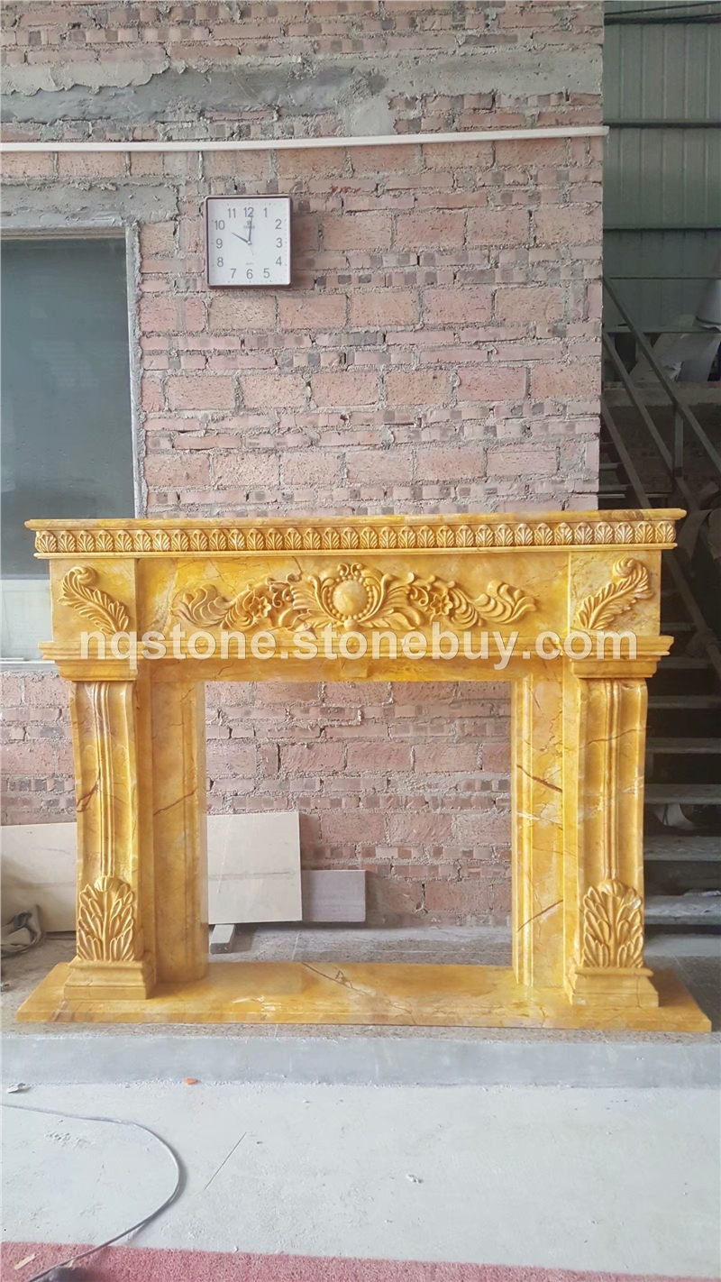 土豪金大理石壁炉欧式壁炉手工雕刻壁炉架marble fireplace mantel