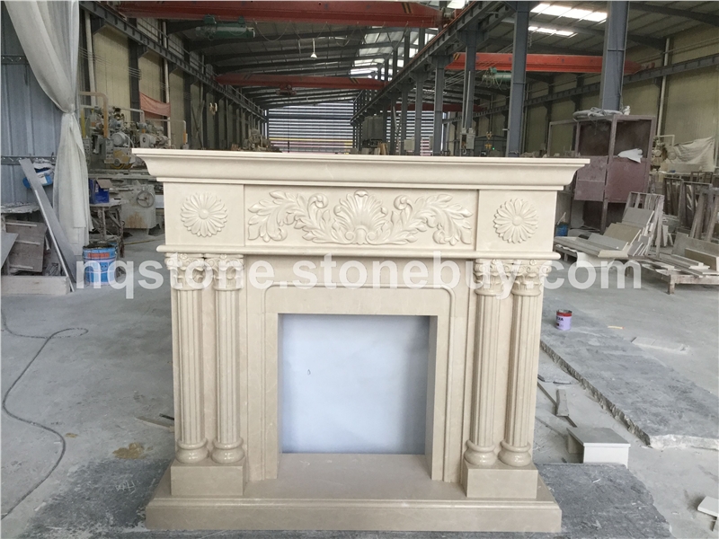 F-216米黃色大理石壁爐FIREPLACE