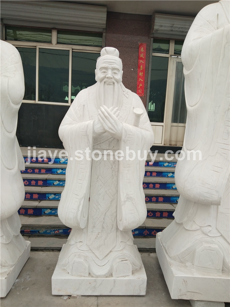 汉白玉石雕孔子雕塑