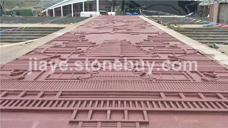 地雕 红砂岩浮雕 地雕