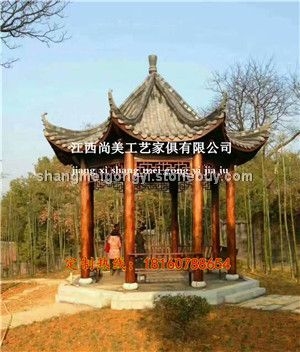 六角涼亭古建涼亭防腐木四角涼亭雙層涼亭圖片