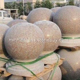 五莲石材圆球 挡车球、五莲花光面、五莲花火烧面、五莲花荔枝面