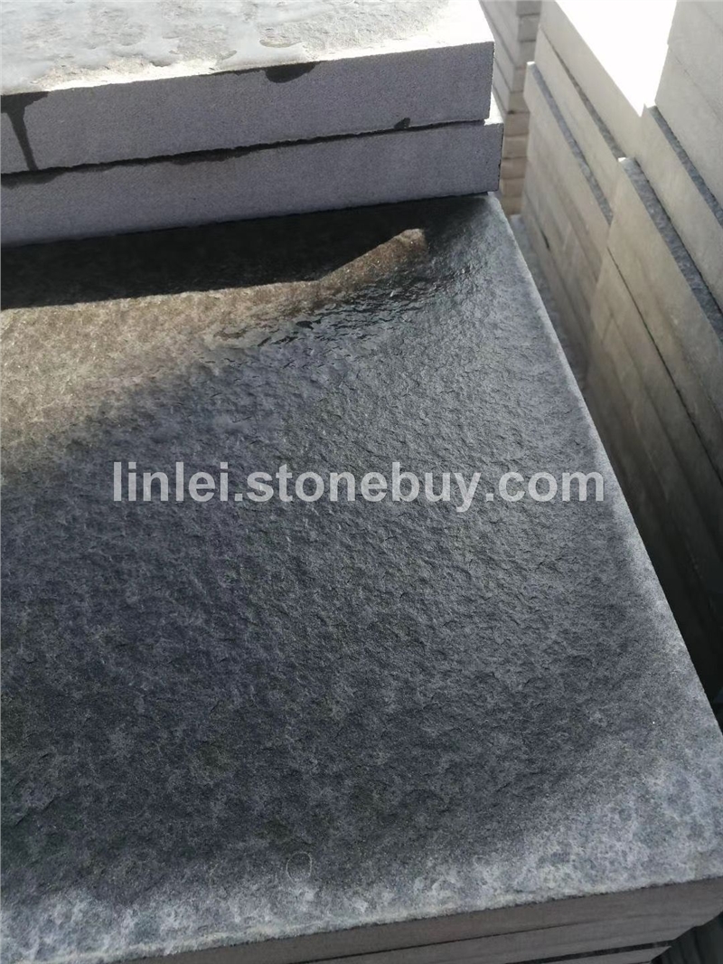 蒙古黑火烧水洗面中国黑石材
