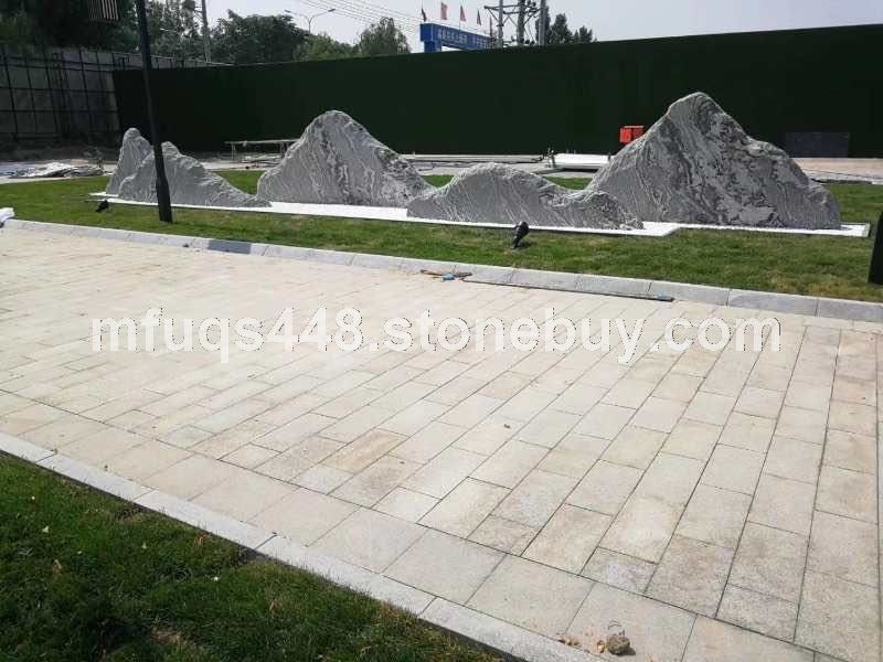 公园风景景观石雪浪石切片组合