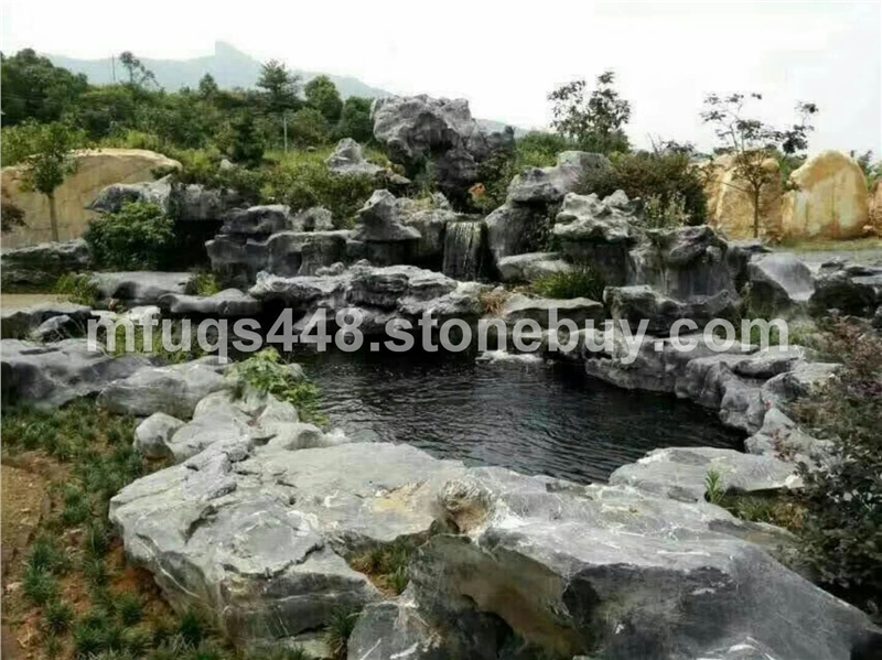 鱼池假山造景太湖石