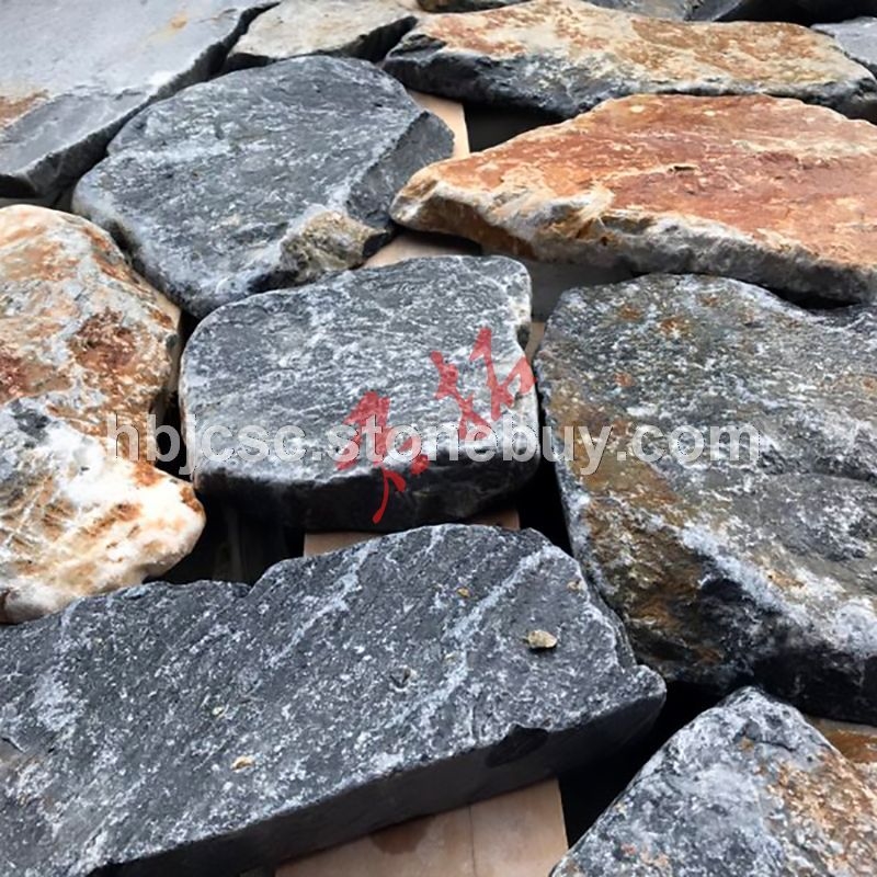自产自销厂家庭院铺地石乱形石防滑仿古石片规格可定制
