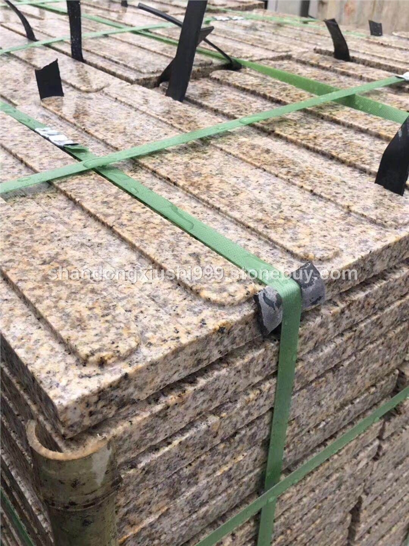 黄锈石盲道石蘑菇石外墙石材黄锈石花钵各种异型
