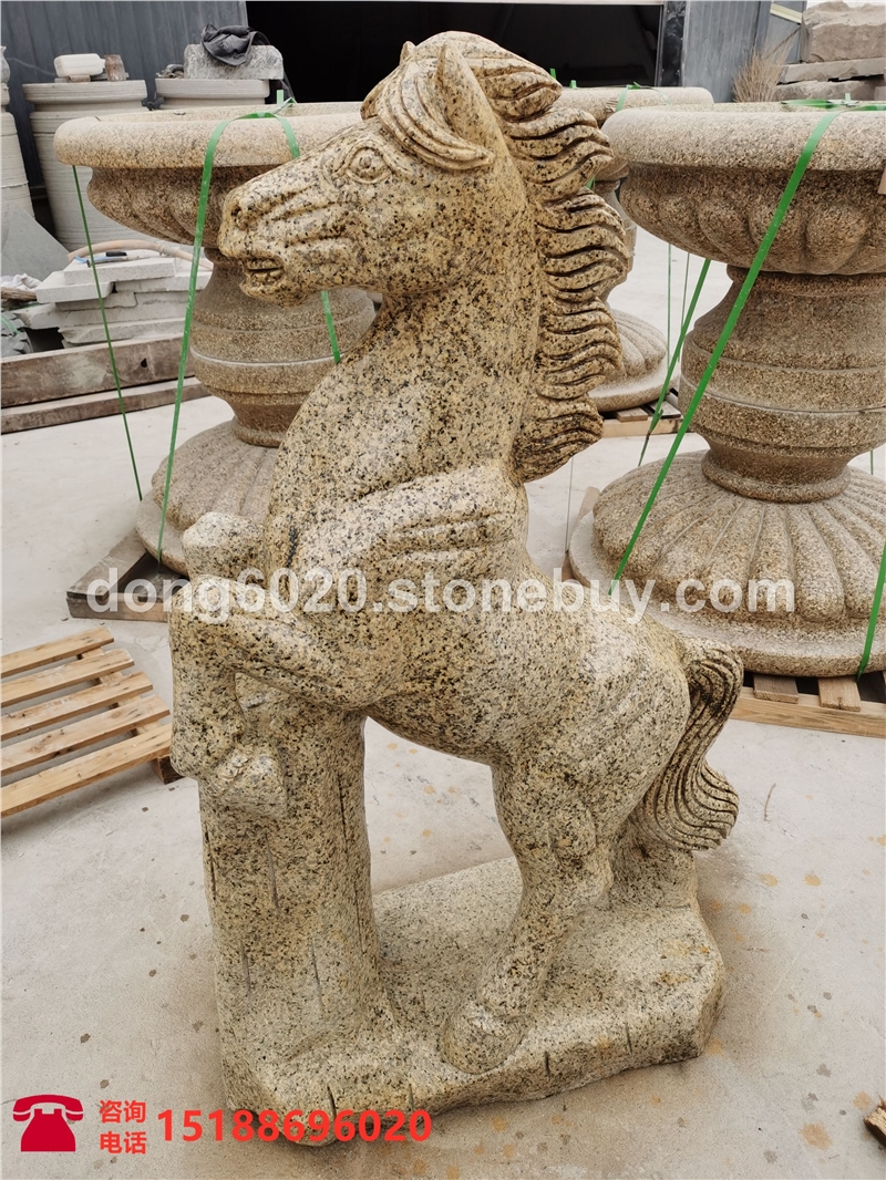 动物石雕花岗岩十二生肖马摆件鼠牛虎兔龙蛇马羊猴鸡狗猪户外装饰