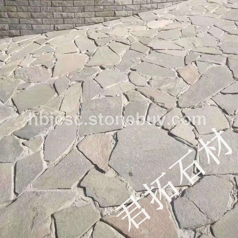 灰色碎拼贴地 砌墙石 青色碎拼石 自然块石碎拼