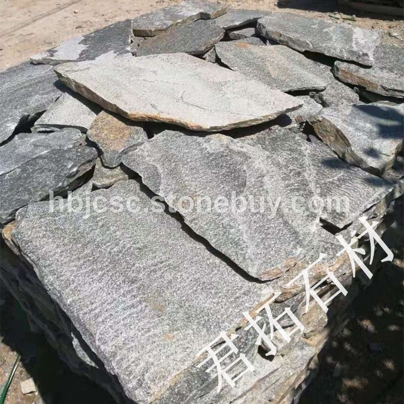 垒墙石青石 锈色板岩碎拼石 毛石护坡石 碎拼铺装