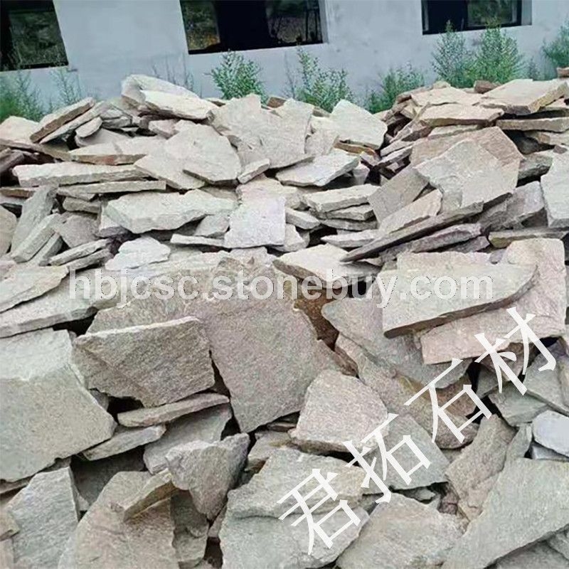 铺路碎拼石 片石挡墙 黄木纹板岩冰裂纹 黄木纹碎拼石