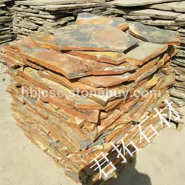 锈色垒墙石 十堰碎拼石 碎拼冰裂纹