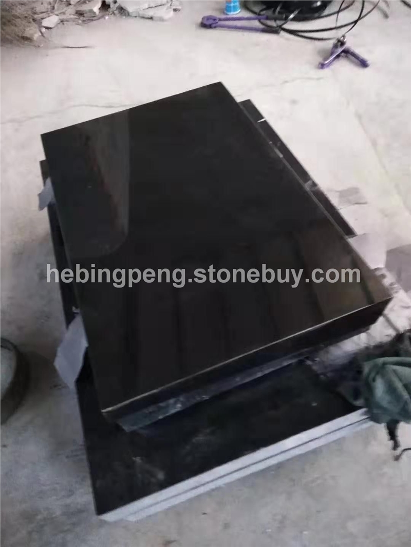 中国黑公墓墓碑石定制 光面花岗岩墓穴台面加工 中国黑石材用料