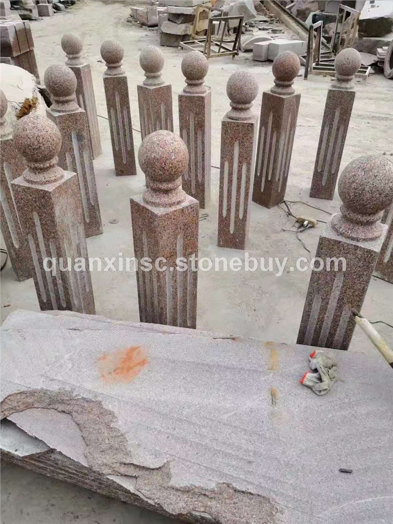 异形石材石岛红石柱