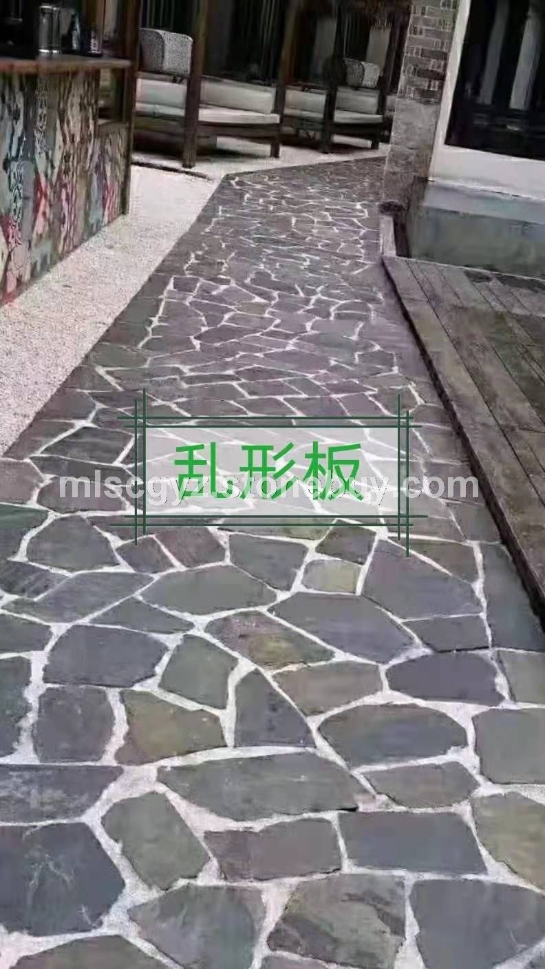 不规则碎拼、白鹅卵石路沿石