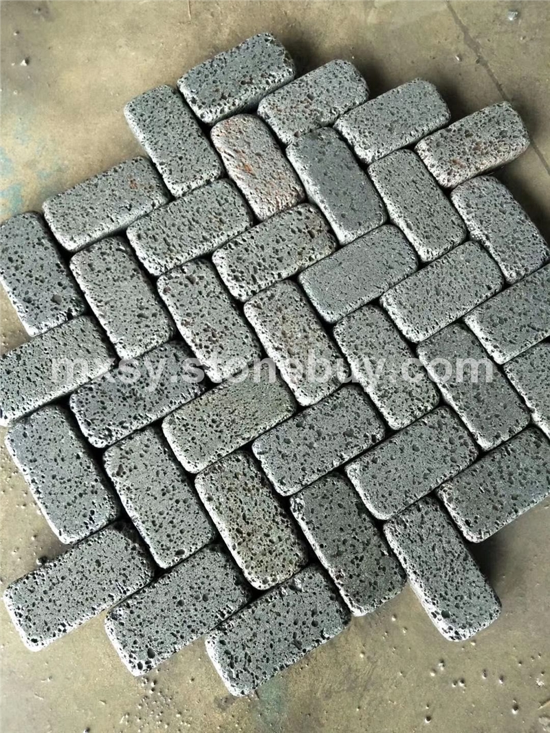 火山岩黑洞石水滚