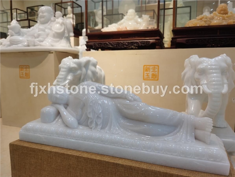 汉白玉卧佛雕刻