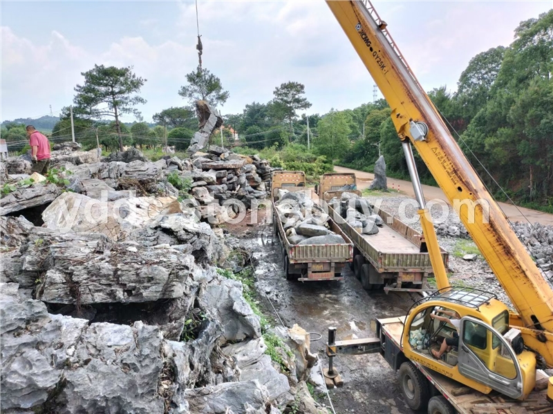 大型大英石自然石湖边摆岸石质牢固