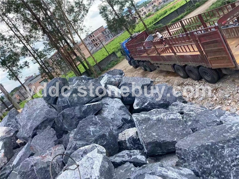 枯山水园林黑山石价格景观石绿化石户外石日式造景图片支持图纸定制加工