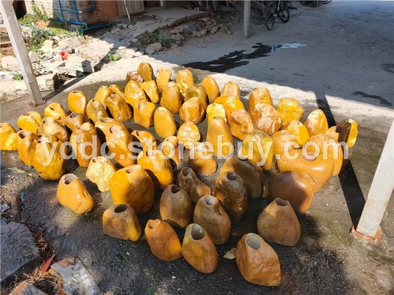 供应小块黄蜡石天然原石置景石质地细腻 蜡质感强