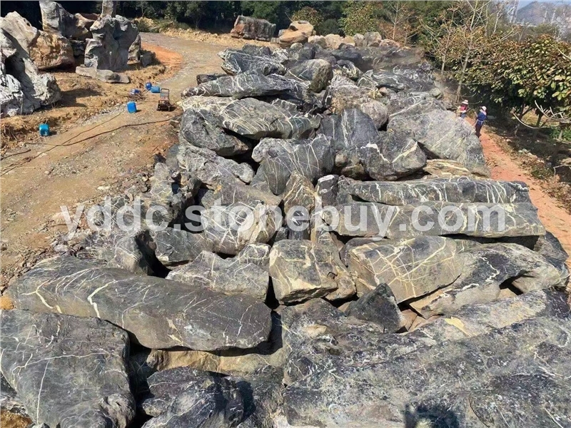 園林綠化太湖石墨石擺景石直銷青太湖駁岸裝飾