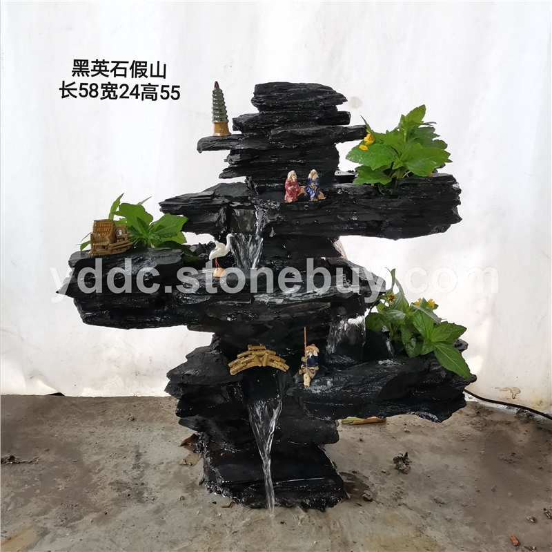 黑英石假山公园风景石片石叠山厂家