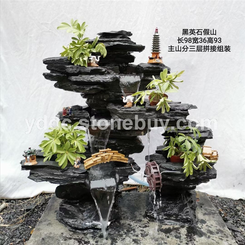 黑英石假山公园天然原石黑片石施工