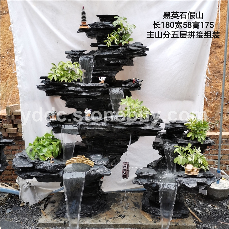 黑英石假山公园天然原石黑片石工程案例