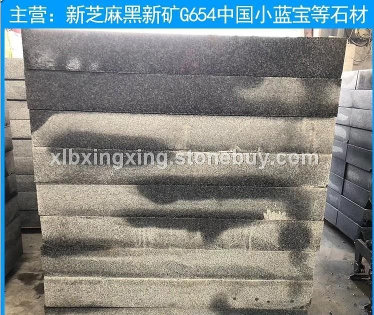 宁德芝麻黑石材荔枝面火烧面工程板小蓝宝