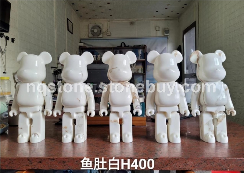 鱼肚白大理石摆件