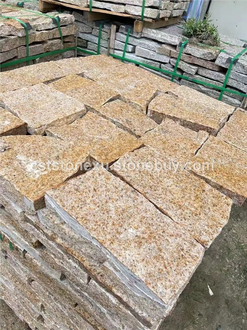 黄锈石G682自然面乱拼碎拼乱型 三角形 多边形规格形状可定制