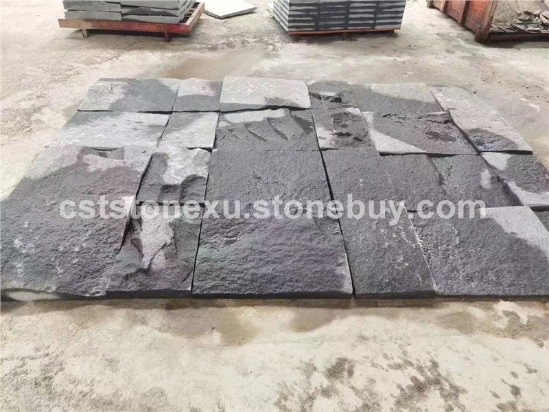 G654芝麻黑自然面背景墙 大小规格均可做