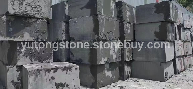 黑砂岩台阶石荒料