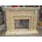 F-226进口米黄大理石雕花壁炉FIREPLACE