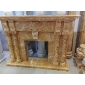 F-224黄玉石雕花壁炉架ROSA ONYX FIREPLACE