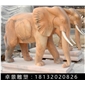 大象石雕， 晚霞紅大象雕塑