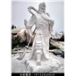 關(guān)公石雕，漢白玉關(guān)公雕塑，關(guān)公持刀石雕
