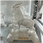 曲陽(yáng)石雕小羊 漢白玉石雕羊公園雕塑小品