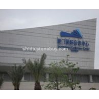 厦门国际会展中心黄金麻外墙干挂